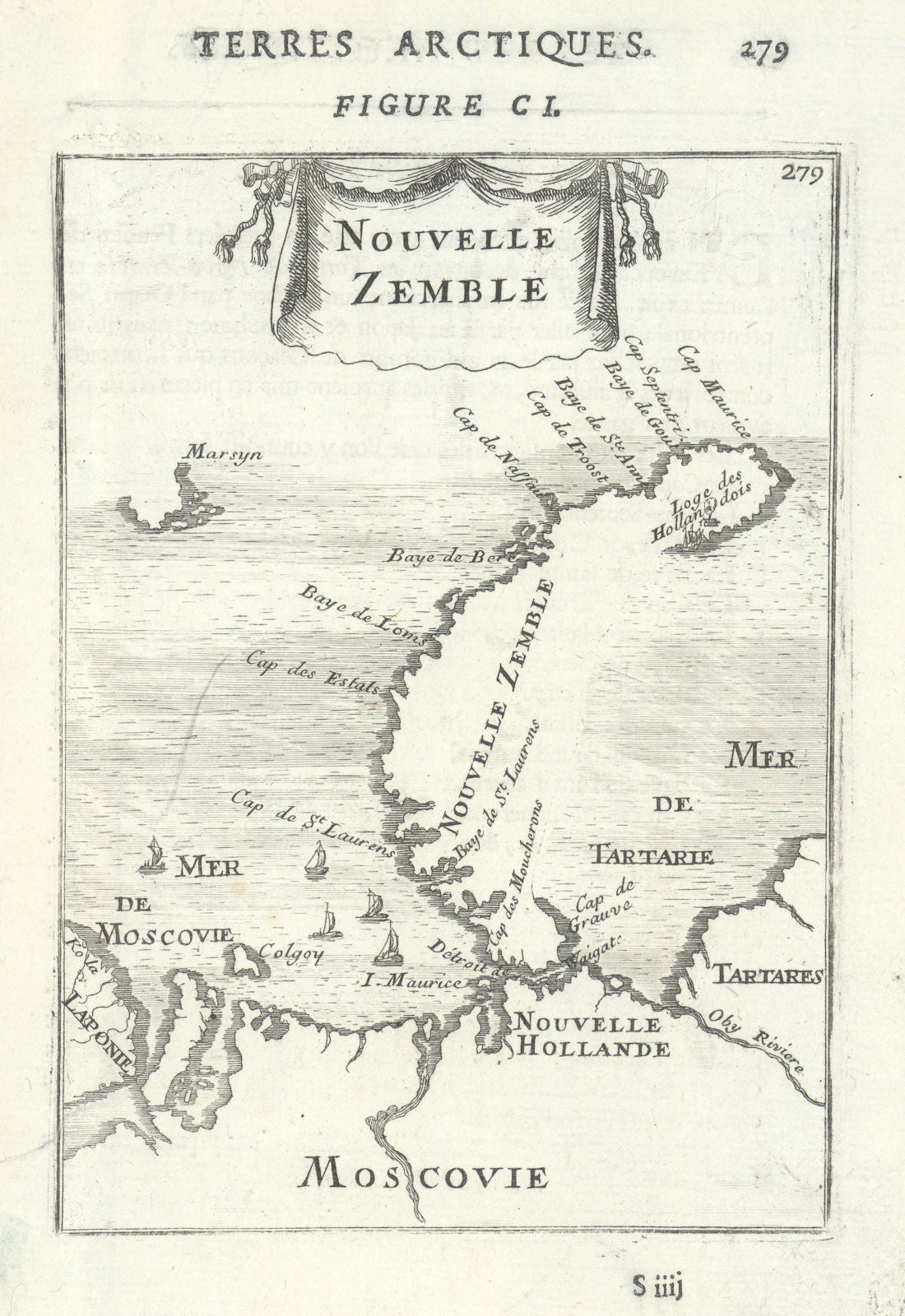 RUSSIAN ARCTIC Nouvelle Zemble Novaya Zemlya Kara/Barents Seas. MALLET 1683 map
